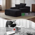thumbnail image 5 of 66” D Oversized Chaise Lounge Chair with Ottoman, Deep Boneless Sofa, Chenille Fluffy Indoor Couch for Living Room & Small Spaces, Black, 5 of 9