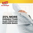 thumbnail image 2 of Glad ForceFlex MaxStrength Tall Kitchen Odor Shield Drawstring Trash Bags (Pack of 8), 2 of 6