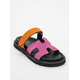 thumbnail image 1 of Morte - Sandalia tipo slide de gamuza naranja y rosa fucsia 23 CM, 1 of 10