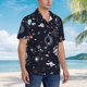 thumbnail image 3 of Balery Galaxy2 Camisas hawaianas de manga corta para hombre, camisas playeras de corte holgado, camisas de vacaciones con botones,Large, 3 of 7