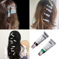 thumbnail image 2 of 2PCS Creative Watercolor Paint Barrettes Hair Styling Ornaments Metal Hair Clip For Student And Art Lover Hair Decors, 2 of 4