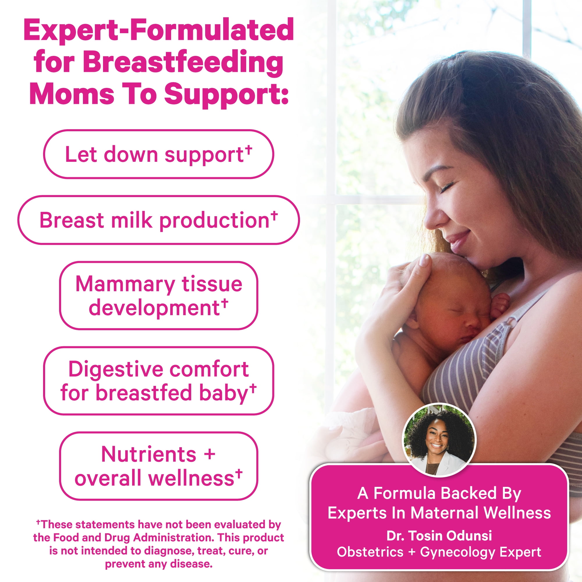 Pink Stork Lactation Supplement with Fenugreek, Supports Breastfeeding and Postpartum, 60 Capsules