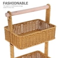 thumbnail image 3 of 2 Tier Storage Basket for Kitchen Brown Woven Hanging Organizer 12.5x8x16 Inches, 3 of 8