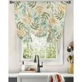 thumbnail image 3 of Orange Sage Green Botanical Tie Up Curtains for Kitchen Bathroom Bedroom Windows 45 Inch Length, Farmhouse Pastoral Leaf Balloon Drape Curtains Shade Rod Pocket Drapery Curtain Panel, 42"x54", 3 of 7