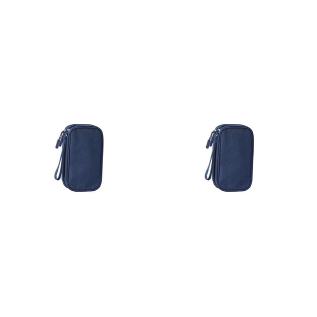 Billuyoard Bolsa organizadora de viaje, bolsa de doble capa a prueba de polvo, estuche de transporte con cremallera, bolsas portátiles para banco Azul oscuro 2piezas