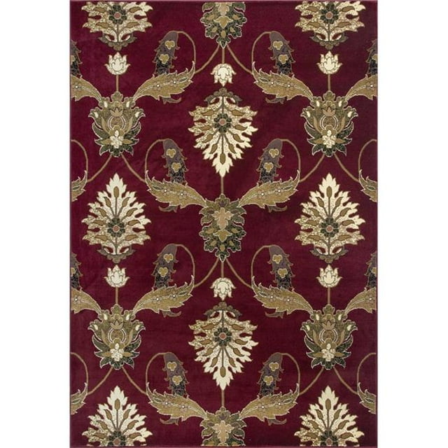 HomeRoots 353586 Tapis de Zone en Polypropylène Rouge 3 Pi 3 Po x 4 Pi 11 Po