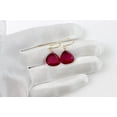 thumbnail image 4 of 14k Gold Filled Simulated Sapphire Hot Pink Earrings Faceted Heart Shaped Briolette Drops Designed for Adult Women, 4 of 5
