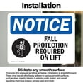thumbnail image 3 of (2 Pack) Fall Protection Required On Lift Sign, 3 of 7