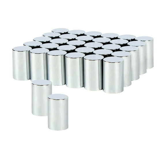 United Pacific 10749CB Chrome Cylinder Hubcap Nut Cover For 1999-2018 Chevy & GMC 2500 & 3500 - Push-on (Color Box of 32)