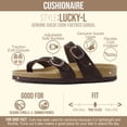 thumbnail image 2 of Cushionaire Lucky 100% Genuine Leather Suede Womens Sandals, Comfortable Cork Footbed Slides for Women with Adjustable Buckles, 2 of 19