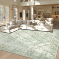 thumbnail image 1 of Area Rug Tosuoka, lavable, 5 x 7 pies, poliéster verde vintage, 1 of 8