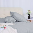 thumbnail image 5 of Unique Bargains Washed Cotton Duvet Cover Pillowcase Bedding Set King Light Gray, 5 of 8