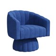 thumbnail image 4 of YOUDENOVA Swivel Accent Chair Mid Century Modern Swivel Barrel Chair, 360 Degree Round Swivel Chair with Wide Upholstered, Velvet Accent Armchair Home Sofa Living Room Bedroom Office Navy Blue, 4 of 9