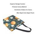 thumbnail image 3 of FORMRS Womens Canvas Tote Bag with Zipper Inner Pocket Shoulder Handbag, Green Oranges, 3 of 7