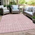 thumbnail image 6 of Addison Rugs Chantille Indoor/Outdoor Transitional Squares Pink Washable Rectangle Rug, 5' x 7'6", 6 of 6