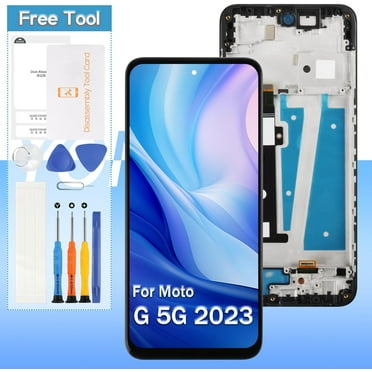 LCD Display for Motorola Moto G 5G 2023 XT2313 XT2313-6 XT2313-3 XT2313-4 6.5" LCD Screen Replacement Touch Digitizer Assembly with Tools (Black with Frame)