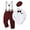 Wine Red Print, variant on ZOEREA Baby Boy Outfits Suits Infant Formal Dress Clothes Gentleman Wedding Print Shirt Beret Hat Suspender Pants Bowtie