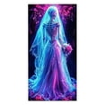 thumbnail image 4 of Clearance! Halloween Door Cover Decoration Durable Polyester Fabric Ghost Door Cover Hanging for Indoor/Outdoor Party, Classroom, Home Decor (Style E), 4 of 9