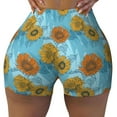 thumbnail image 2 of Picia Sunflowers Printed Workout Shorts for Women Seamless Scrunch Butt Lifting High Waisted Yoga Gym Booty Running Moisture-wicking Short Pants-Small, 2 of 9