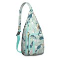 thumbnail image 1 of Hummingbird Hiking Sling - Colorful Bird Pattern Shoulder Backpack, Durable Layered Storage for Outdoor Adventures & Cycling, 1 of 4