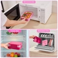 thumbnail image 5 of Lonian 2-Tier Stackable Bento Lunch Box Rectangle with 1 Fork, Spoon, Dressing Container, BPA-Free, Dishwasher Safe, Food-Safe Materials, Rose Red, 5 of 7