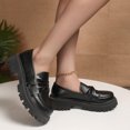 thumbnail image 4 of Wensltd Fashion Loafers Shoes Women Wide Width Walking Low Heel Shoes for Daily Office Casual Wear Shoes Black, 4 of 9