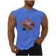 thumbnail image 2 of Camiseta sin mangas de cuello redondo para hombre, informal, a la moda, sin mangas, con estampado, cuello redondo, deportiva, de poliéster, 2 of 5