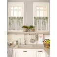 thumbnail image 5 of Watercolor Floral 2 Panel Kitchen Curtains for Small Windows, Spring Leaves Flowers Botanical Beige Bathroom Tier Curtain, Short Window Treatment for Bedroom/Living Room 55"x36", 5 of 6