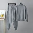 thumbnail image 2 of Lindreshi Pj Sets for Woman Fashion Women Winter Knit Long Sleeved Pants Shirt Casual Two Piece Suit, 2 of 4