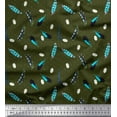 thumbnail image 1 of Soimoi Green Rayon Fabric Dot & Feather Print Fabric by Yard 42 Inch Wide, 1 of 3