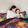 thumbnail image 4 of spefrowx Paint Black Woman Twin Comforter Sets for Girl, Boho Vibrant Butterfly Bedding Set, Black Reversible, 2pcs, 1 Comforter and 1 Pillowcase, 4 of 6