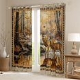 thumbnail image 2 of Homewish Safari Deer Curtains Pack of 2 (42x84 Each) for Teenagers,Jungle Animal Curtains Blackout,Autumn Vintage Retro Aesthetic Bedroom Curtains,Luxury Bedroom Decor, 2 of 6