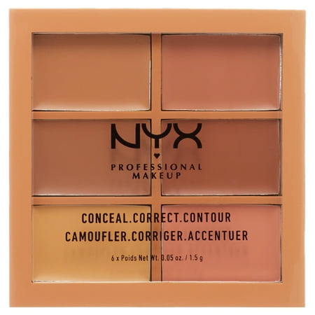NYX Professional Makeup Conceal Correct Contour Palette, Medium, 6 colors