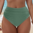 thumbnail image 3 of HCNTES Women's High Waisted Retro Bikini Bottoms Tummy Control Swimwear Full Coverage Light Green,XL, 3 of 10