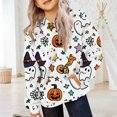 thumbnail image 2 of EnJoCho Girls Pullover Sweatshirt - Halloween Ghos𝗍 Pumpkin Print Hoodie for Toddler Girl Little Girls Teen Girls, Long Sleeve Casual Hooded Top for Fall Winter School Holiday Outfit, 2 of 5