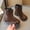 Brown, variant on Bnwani Girls Winter Boots Ankle PU Leather Side Zipper Fleece Lined Velvet Flat Princess Booties 2-11 Years