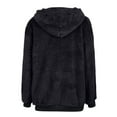 thumbnail image 4 of Pull à Capuche Manches Longues Hiver Femmes Pull Chaud avec 1/4 Zip, 4 of 7