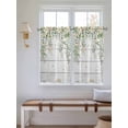 thumbnail image 2 of Watercolor Floral 2 Panel Kitchen Curtains for Windows, Spring Flowers Leaves Botanical Wood Grain Bathroom Privacy Curtain, Home Décor Window Treatment for Bedroom/Living Room 55"x45", 2 of 6