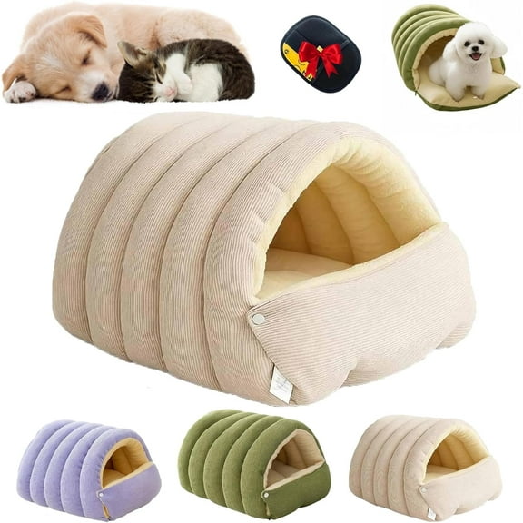 Removable and Washable Winter Closed-Off Cat Bed, Cozy Cat Bed, cat Cave Bed cat Tent with Removable Cushion