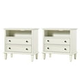 thumbnail image 3 of 27" Tall 2-drawer Wooden End table Set of 2 with Charging Station Living room White, 3 of 5