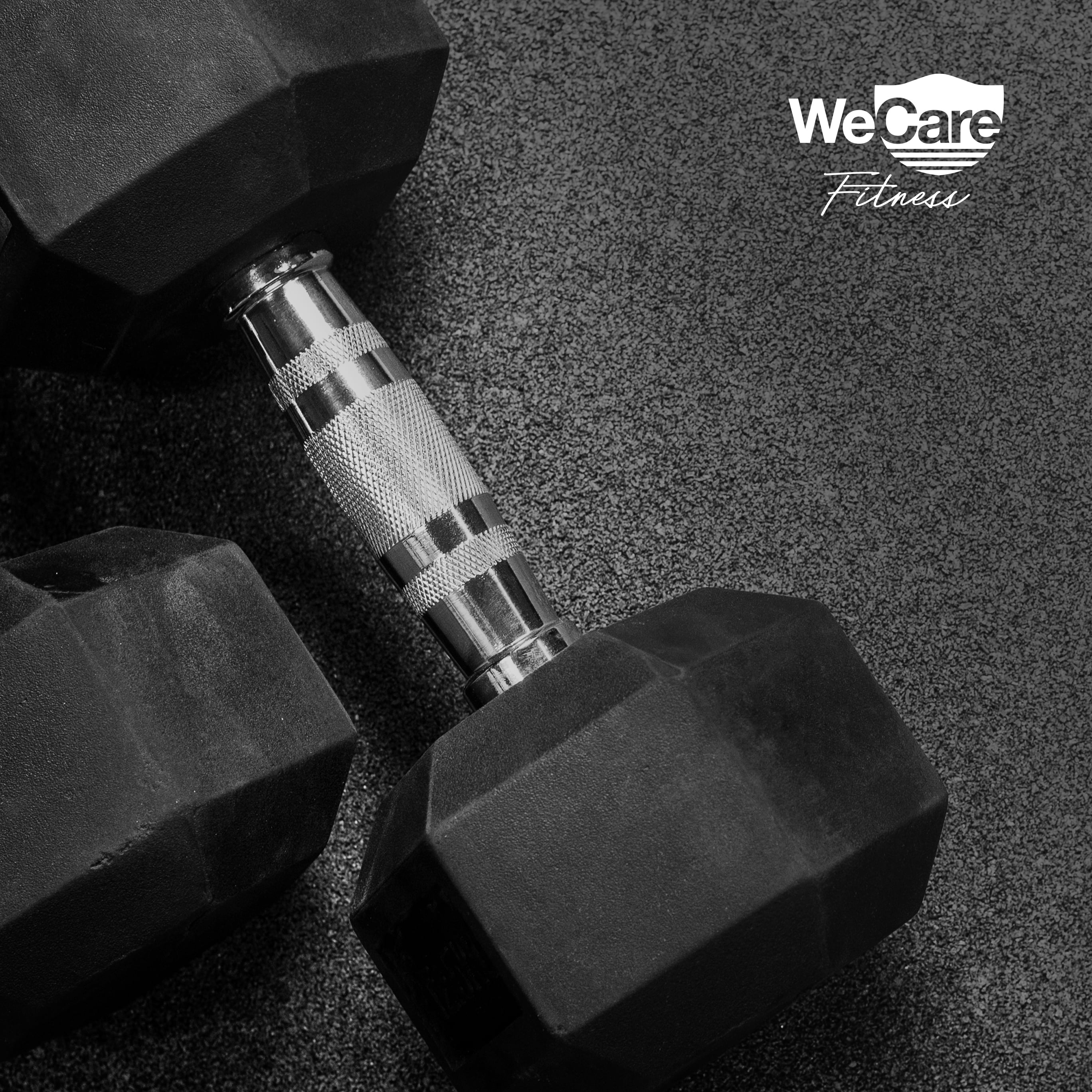 WeCare Fitness, 20lb Rubber Chrome Dumbbells, Pair