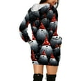 thumbnail image 4 of Women's Winter Dresses Fashion Women Christmas Prints Letter Print Hooded Pockets Sweatshirt Dress, Fall and Winter Comfortable Dress with Festive Design,Red,M, 4 of 6
