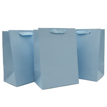 Large Light Blue Gift Bags, 7" x 10", 3 Count, by Way To Celebrate