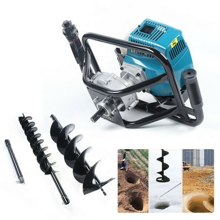 

Oukaning 52CC Air-cooled Gas Post Earth Hole Auger Digger Borer Auger Drill +2 Bits 4 8