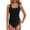 Black, variant on One Piece Swimsuit Women Square Neck Racerback Bathing Suits Modest Swimwear