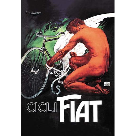 Cicli Fiat (Fiat Cycles) Museum quality giclee print canvas wrap(20" x 30")