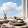 thumbnail image 6 of Plush Cat Dog Cushion, Round Pet Warm Mat, Soft and Comfortable Sleeping Cushion for Living Room, 20in, 6 of 6