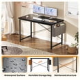 thumbnail image 5 of CONCETTA 47 Inch Computer Writing Desk with Storage Bag, Steel Frame for Home Office Study, Black, 5 of 8