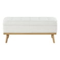 thumbnail image 6 of Katheryn Storage Bench in Ivory Sherpa Fabric with National Wood Legs, 6 of 10