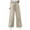 Beige, variant on Stamzod Women's Pants Fashion Solid Color Elastic Waist Drawstring Wide Leg Pants with Pocket Loungewear Casual Loose Palazzo Pants for Women White XXXL